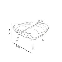 Poltrona Costela G2home + Puff Linho e Costela Multilaminada:cinza - 4