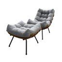 Ver imagem 1 de Poltrona Costela G2home + Puff Linho e Costela Multilaminada:cinza