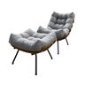 Poltrona Costela G2home + Puff Linho e Costela Multilaminada:cinza - 1