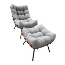 Ver imagem 2 de Poltrona Costela G2home + Puff Linho e Costela Multilaminada:cinza