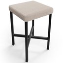 Ver imagem 3 de Kit 05 Banquetas Baixa Bar Cozinha Sala de Jantar Preto Stella L02 Bouclê Creme - Lyam Decor