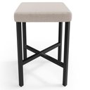 Ver imagem 4 de Kit 05 Banquetas Baixa Bar Cozinha Sala de Jantar Preto Stella L02 Bouclê Creme - Lyam Decor