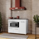 Ver imagem 5 de Balcão Cooktop 3 Portas MDP Dobradiças Metálicas Pés Anita Branco
