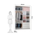 Ver imagem 3 de Guarda Roupa 2 Portas de Correr 3 Gavetas 159cm com Espelho Prime Luciane Móveis