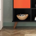 Ver imagem 3 de Nicho Organizador Multifuncional 6 Nichos 3 Gavetas Pés Retrô Cube Q01 Preto/Colorido - Mpozenato