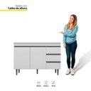 Ver imagem 2 de Balcão Gabinete 120cm 2 Portas e Armário Aéreo Branco
