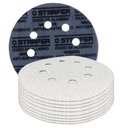 Ver imagem 1 de Kit 10 Disco de Lixa Velcro Branco Pluma 8 Furos 115mm Grão 120 - Starfer