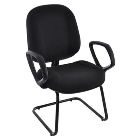 Poltrona Diretor com Braços Base Fixa em S Linha Classic Cor:Preto
