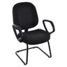 Poltrona Diretor com Braços Base Fixa em S Linha Classic Cor:Preto - 1