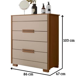 Cômoda Dhara 4 Gavetas Carvalho Fendi Moval - 2