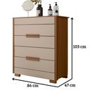 Ver imagem 2 de Cômoda Dhara 4 Gavetas Carvalho Fendi Moval