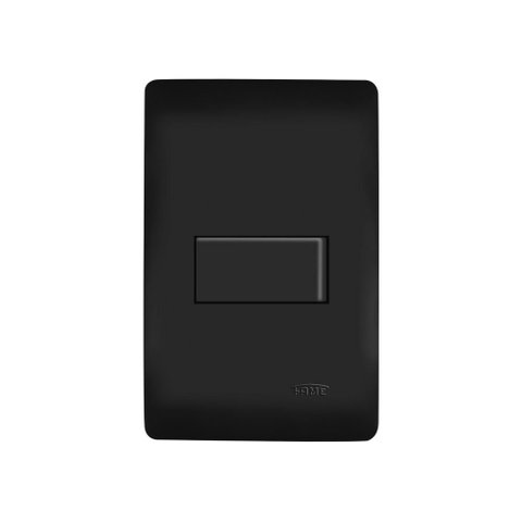 Interruptor Simples Fame Habitat Black com Placa 4x2 Preto