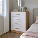 Ver imagem 2 de Cômoda 4 Gavetas Smart Freijó/Branco