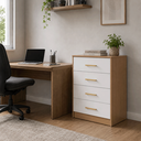 Ver imagem 3 de Cômoda 4 Gavetas Smart Freijó/Branco