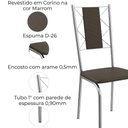 Ver imagem 4 de Kit 2 Cadeiras Cromada Sala Jantar 2c076cr Corino Kappesberg Marrom