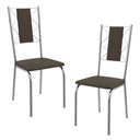 Ver imagem 1 de Kit 2 Cadeiras Cromada Sala Jantar 2c076cr Corino Kappesberg Marrom