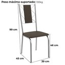 Ver imagem 3 de Kit 2 Cadeiras Cromada Sala Jantar 2c076cr Corino Kappesberg Marrom