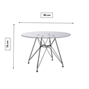 Ver imagem 2 de Mesa Eames Ferro Preto Tampo Redondo Vidro 90cm