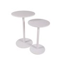 Ver imagem 2 de Conjunto de Mesinhas Redondas Laterais Branca para Decorar Apoiar em Salas Quartos Hall Consultórios