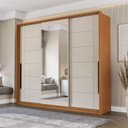 Ver imagem 1 de Guarda Roupa Casal 220cm 3 Portas de Correr com Espelho 240856 Lisboa Politorno Móveis