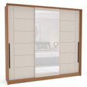 Ver imagem 4 de Guarda Roupa Casal 220cm 3 Portas de Correr com Espelho 240856 Lisboa Politorno Móveis