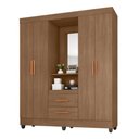 Ver imagem 2 de Roupeiro Capela Lite 30460 4 Portas Nicho Penteadeira com Espelho - Carvalho Oak Móveis Leão
