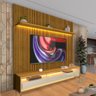 Painel Com Rack Com Rodízios Para Tv 85 Polegadas Naturale Off White Sion Shop Jm - 1