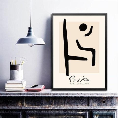 Quadro Minimalista Arte Paul Klee 45x34cm:madeira Preta