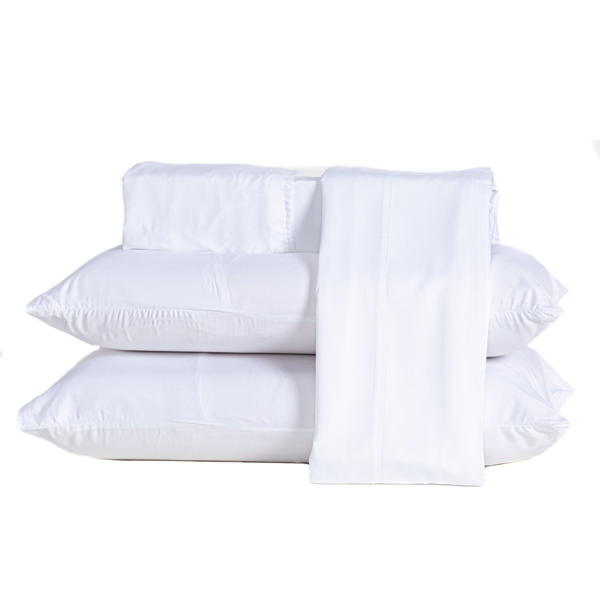 Jogo de Cama Lençol Eternity Bamboo Branco com Fronhas QUEEN 04 Peças - Tecido Liso Percal 400 Fios  - 3