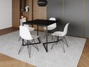 Ver imagem 1 de Mesa Industrial Base Ferro Preto em V Tampo 90x90 Preto 4 Cadeiras Eames Ferro Assento Branco