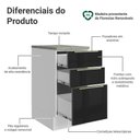 Ver imagem 3 de Balcão de Cozinha 40 cm 3 Gavetas Branco/Preto Lux Madesa