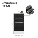 Ver imagem 2 de Balcão de Cozinha 40 cm 3 Gavetas Branco/Preto Lux Madesa