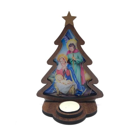 Porta Vela Luminária Árvore de Natal MDF
