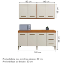 Ver imagem 3 de Cozinha Completa Atenas 7 Portas 3 Gavetas Kaiki Móveis - Nature/off