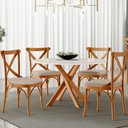 Ver imagem 2 de Kit 02 Cadeiras Para Sala de Jantar e Estar Living Estofada Ávila L02 Linho Bege Escuro - Lyam Lyam
