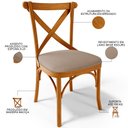 Ver imagem 4 de Kit 02 Cadeiras Para Sala de Jantar e Estar Living Estofada Ávila L02 Linho Bege Escuro - Lyam Lyam
