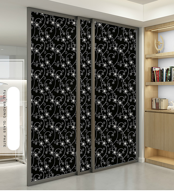 Adesivo Papel de Parede Lavável Floral Preto Texturizado Janela Vidro 2mx61cm Auto Colante Quarto Sa - 2