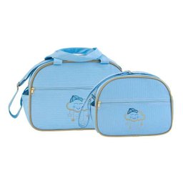 Conjunto de Bolsa Maternidade Nuvem Estrela Azul Bebê - 1
