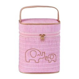 Frasqueira Nécessaire Milão Elefante Matelassê Rosa Bebê - 1