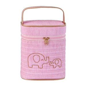 Frasqueira Nécessaire Milão Elefante Matelassê Rosa Bebê