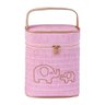 Frasqueira Nécessaire Milão Elefante Matelassê Rosa Bebê - 1