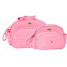 Conjunto de Bolsa Maternidade Prada Urso Rosa Bebê - 1