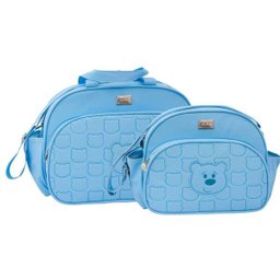 Conjunto de Bolsa Maternidade Prada Urso Azul Bebê - 1