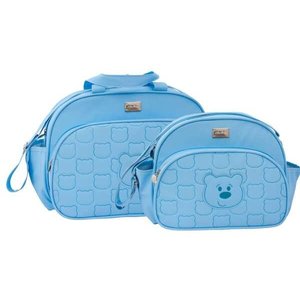 Conjunto de Bolsa Maternidade Prada Urso Azul Bebê