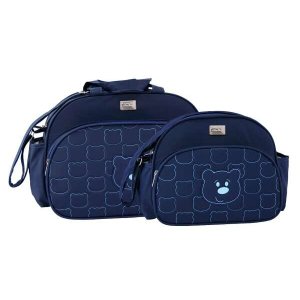 Conjunto de Bolsa Maternidade Prada Urso Marinho