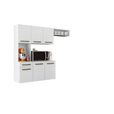 Cozinha Compacta Carol com Balcão - Branco - Aramóveis