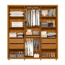Ver imagem 5 de Guarda-Roupa Casal 6 Portas 4 Gaveta 100% MDF 2 Portas com Espelho e Pés Matisse Marrom/Cinamomo/Off White