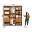 Ver imagem 4 de Guarda-Roupa Casal 6 Portas 4 Gaveta 100% MDF 2 Portas com Espelho e Pés Matisse Marrom/Cinamomo/Off White
