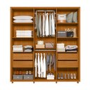 Ver imagem 5 de Guarda-Roupa Casal 6 Portas 4 Gaveta 100% MDF 2 Portas com Espelho e Pés Matisse