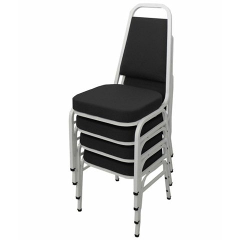Kit com 4 Cadeiras Empilháveis Linha Hotel Plus Preto